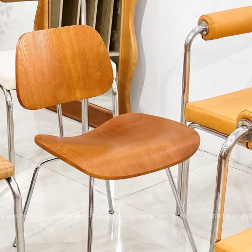 GHẾ INOX TỰA GỖ M1