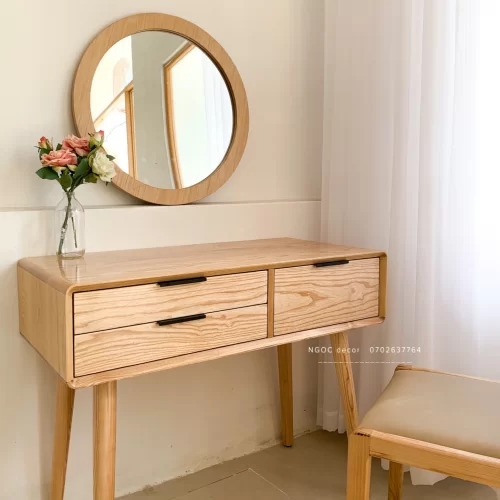 Bàn gỗ bo góc 3 hộc kéo