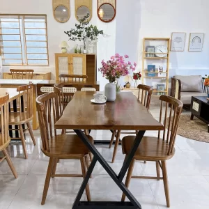 BỘ BÀN ĂN CHÂN SẮT CHỮ Z