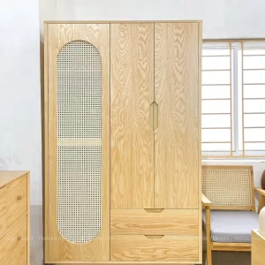 TỦ QUẦN ÁO RATAN PHỐI MÂY