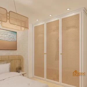 Tủ quần áo phối mây