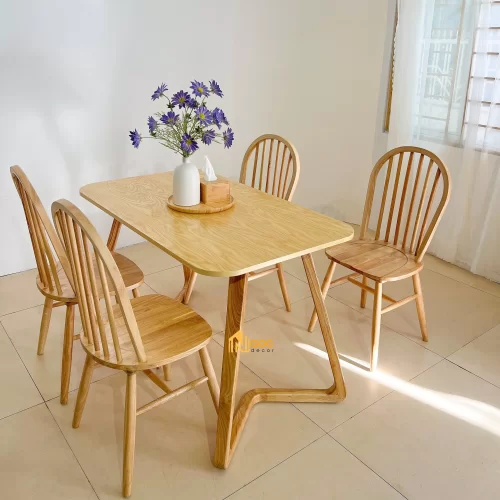 BỘ BÀN ĂN CHÂN CHỮ V M1