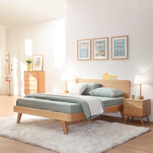 Giường gỗ đơn chân nổi