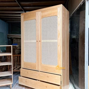 TỦ QUẦN ÁO RATAN M1 PHỐI MÂY