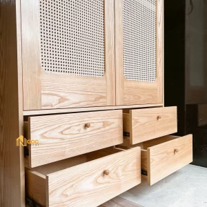 TỦ QUẦN ÁO RATAN M1 PHỐI MÂY