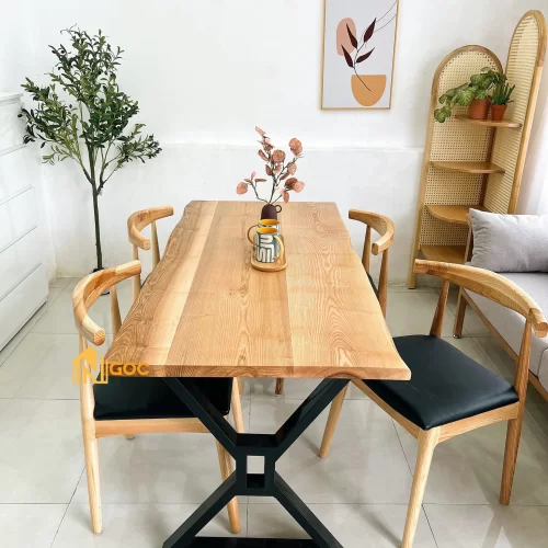 BỘ BÀN ĂN CHÂN CHỮ X M2