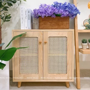 Tủ lưu trữ hai cánh phối mây