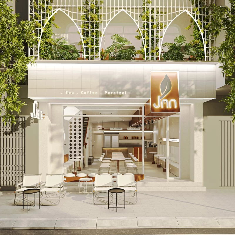 THIẾT KẾ NỘI THẤT QUÁN JAN COFFEE